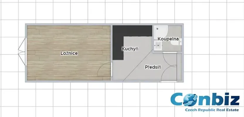 Pronájem bytu 1+1, Praha - Karlín, Peckova, 29 m2