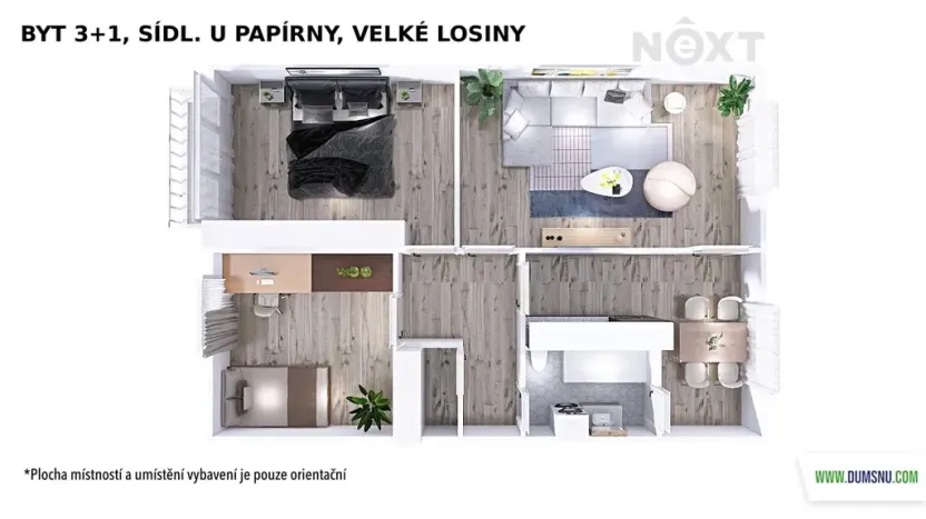 Prodej bytu 3+1, Velké Losiny, sídl. U papírny, 73 m2