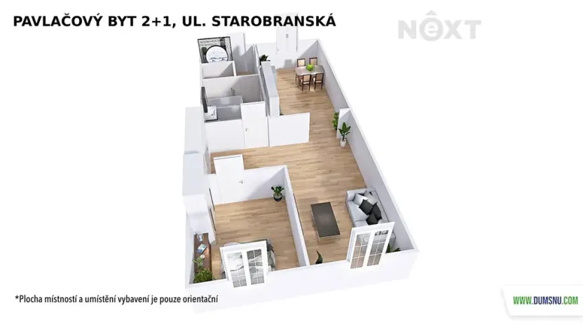 Pronájem bytu 2+1, Šumperk, Starobranská, 73 m2