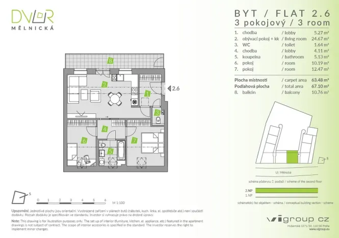 Prodej bytu 3+kk, Brandýs nad Labem-Stará Boleslav - Stará Boleslav, Mělnická, 63 m2