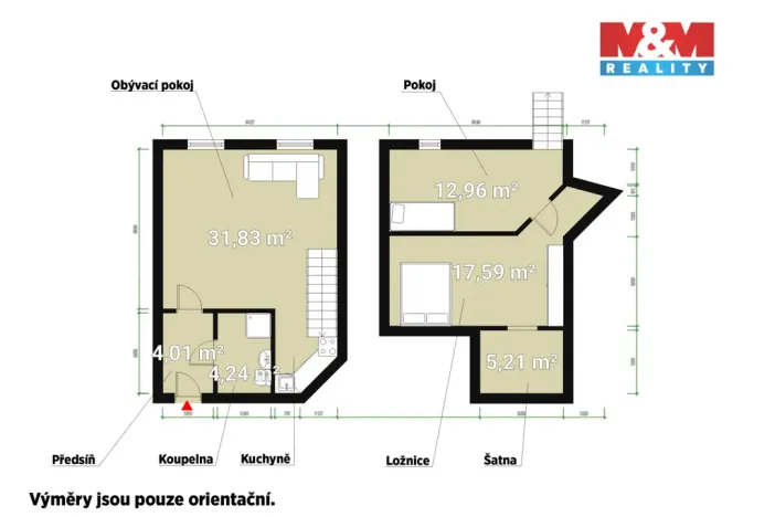 Prodej bytu 3+kk, Šestajovice, Komenského, 78 m2