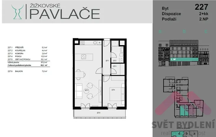 Pronájem bytu 2+kk, Praha - Žižkov, Hartigova, 67 m2