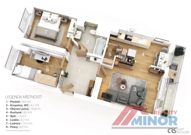 Prodej bytu 3+1, Slaný, Bezručova, 70 m2