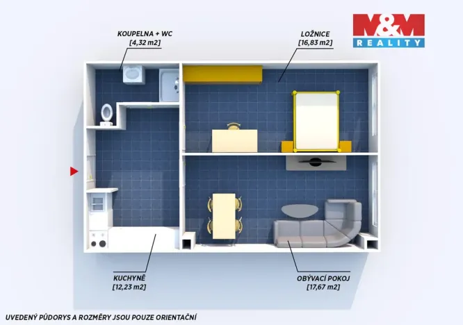 Pronájem bytu 2+kk, Strašice, 51 m2
