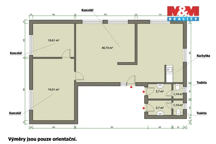 Pronájem kanceláře, Klatovy - Klatovy II, Koldinova, 80 m2