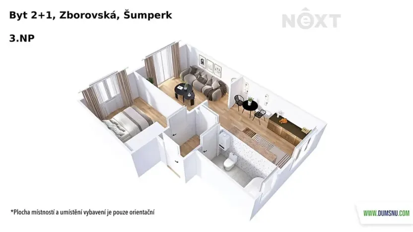 Pronájem bytu 2+1, Šumperk, Zborovská, 49 m2