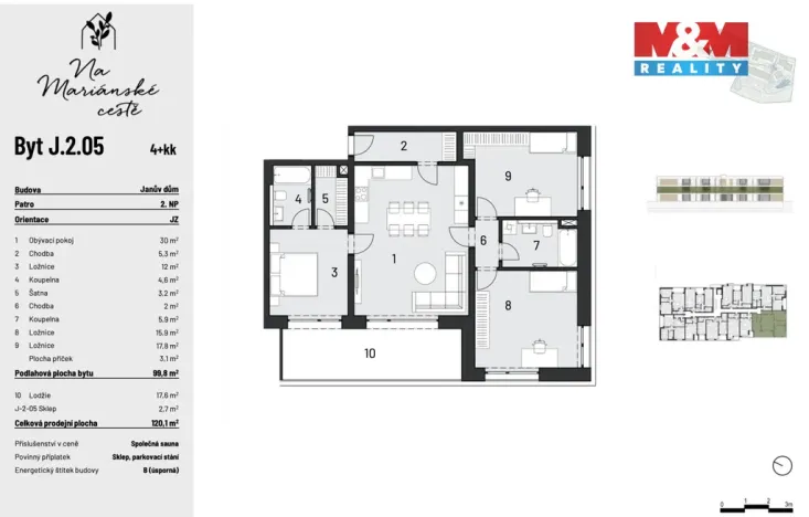 Prodej bytu 4+kk, Brandýs nad Labem-Stará Boleslav, Dřevčická, 109 m2