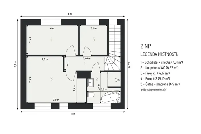 Prodej rodinného domu, Pustiměř, Konečná, 86 m2