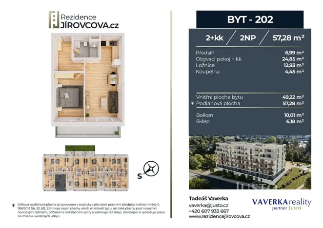 Prodej bytu 2+kk, České Budějovice, Jírovcova, 57 m2