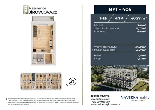 Prodej bytu 1+kk, České Budějovice, Jírovcova, 40 m2