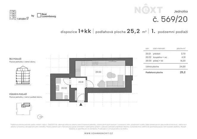 Prodej bytu 1+kk, Praha - Libeň, V zahradách, 25 m2