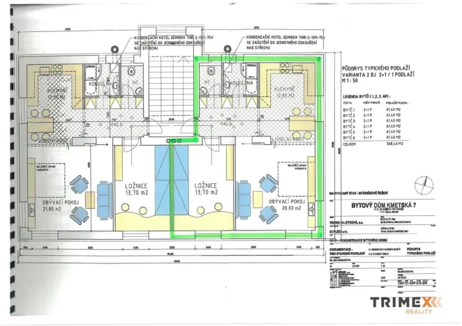 Prodej bytu 2+1, Ostrava - Slezská Ostrava, Kmetská, 61 m2