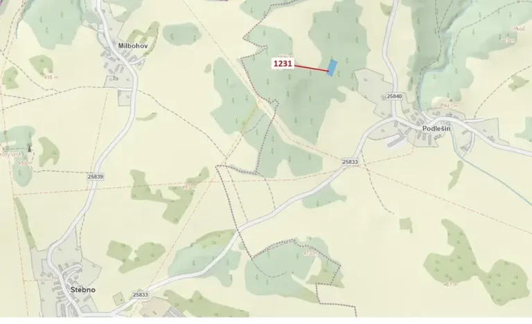 Dražba lesa, Stebno, 1462 m2