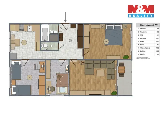 Prodej bytu 4+1, Chomutov, Borová, 76 m2