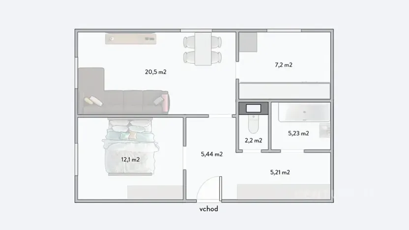 Prodej bytu 2+kk, Plzeň, U Velkého rybníka, 58 m2