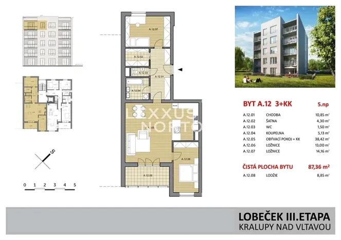 Prodej bytu 3+kk, Kralupy nad Vltavou, Štefánikova, 87 m2