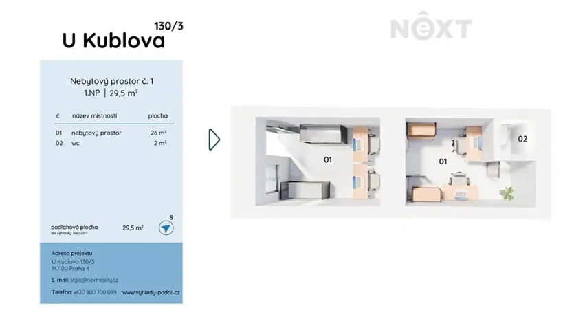 Prodej obchodního prostoru, Praha - Podolí, U Kublova, 29 m2