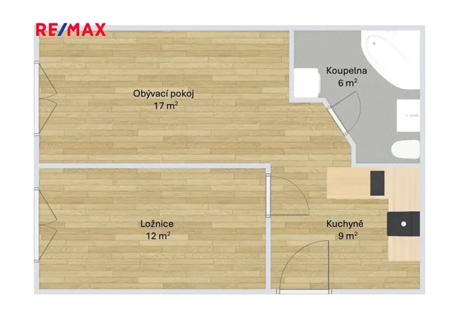 Prodej bytu 2+kk, Praha - Podolí, Podolská, 44 m2