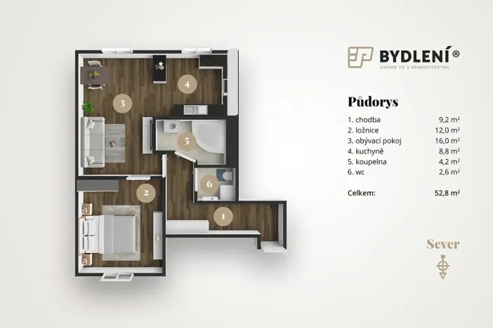 Prodej bytu 2+1, Ústí nad Labem, Střekovské nábřeží, 60 m2