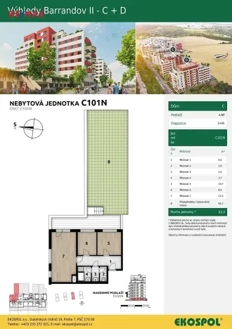 Pronájem - jiné, Praha - Hlubočepy, Fabiánové, 63 m2