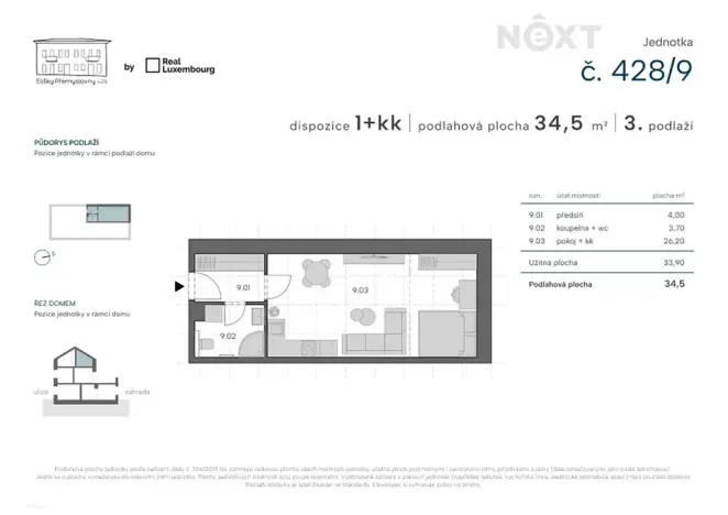 Prodej bytu 1+kk, Praha - Zbraslav, Elišky Přemyslovny, 32 m2