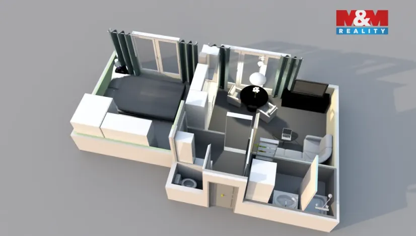 Pronájem bytu 2+kk, Praha, Na Maninách, 43 m2