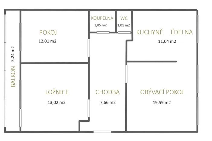 Prodej bytu 3+1, Most, Františka Malíka, 68 m2