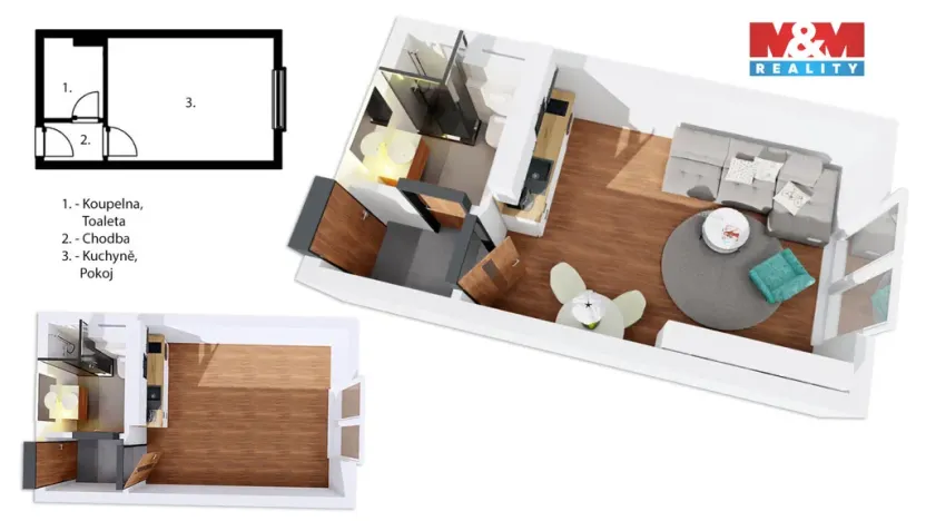 Prodej bytu 1+kk, Praha - Třebonice, U Zličína, 22 m2