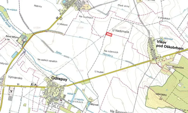 Prodej pole, Odřepsy, 7161 m2