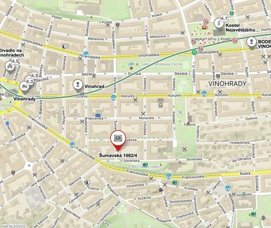 Dražba bytu 2+1, Praha - Vinohrady, Šumavská, 93 m2