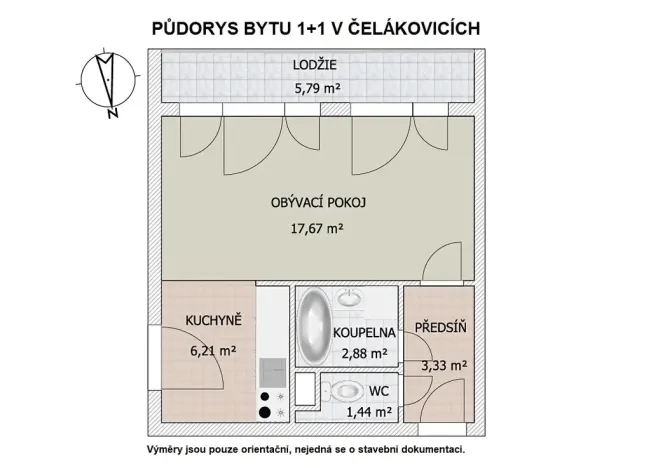Prodej bytu 1+1, Čelákovice, Rumunská, 42 m2