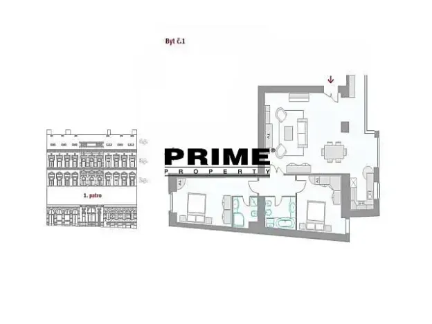 Pronájem bytu 3+kk, Praha - Vinohrady, Italská, 109 m2