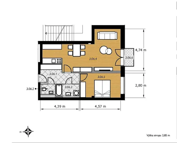 Pronájem bytu 2+kk, Zlín, Ševcovská, 61 m2