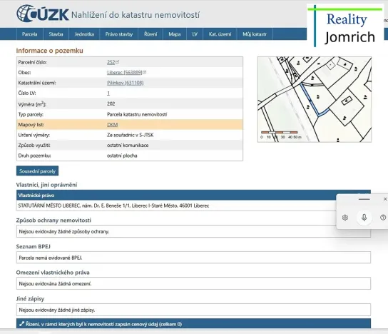 Prodej pozemku pro bydlení, Liberec, 5523 m2