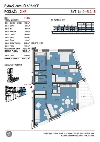 Prodej bytu 4+kk, Šlapanice, 119 m2