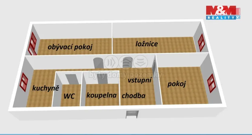 Pronájem bytu 3+1, Náchod - Staré Město nad Metují, Růžová, 73 m2