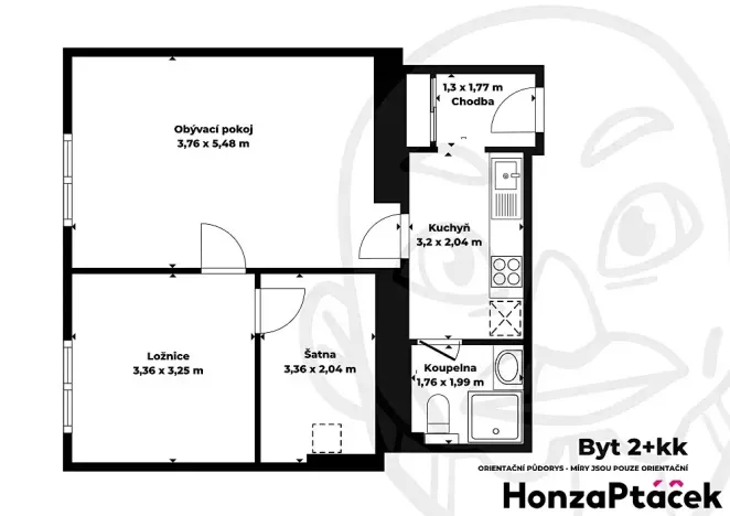 Pronájem bytu 2+kk, Praha - Holešovice, Schnirchova, 63 m2