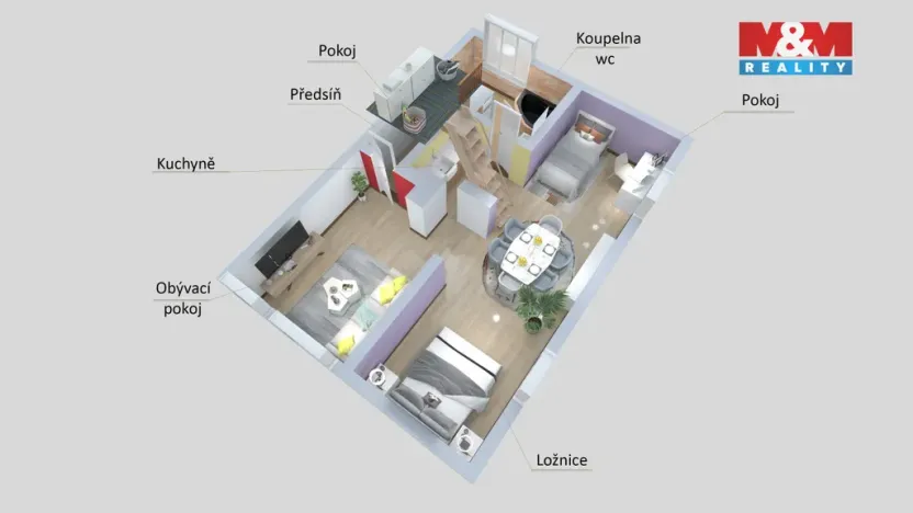 Pronájem bytu 2+1, Děčín - Děčín II-Nové Město, Lužická, 71 m2