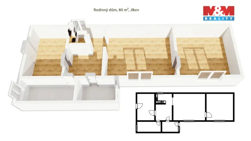 Prodej rodinného domu, Jíkev, 80 m2