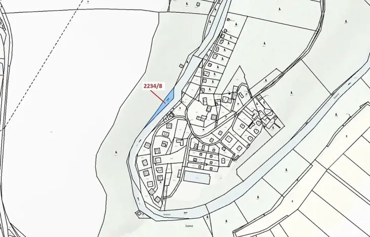 Dražba pozemku, Římov, 682 m2