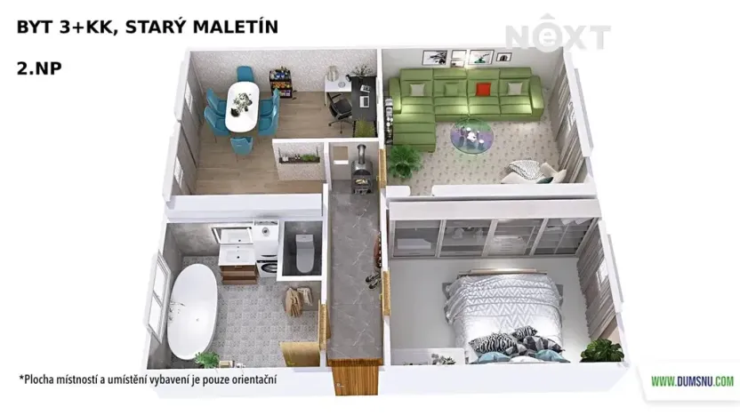 Prodej bytu 3+kk, Maletín, 56 m2