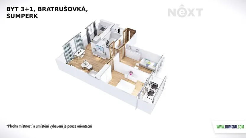 Prodej bytu 3+1, Šumperk, Bratrušovská, 68 m2