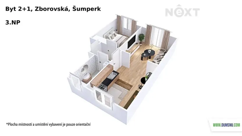 Pronájem bytu 2+1, Šumperk, Zborovská, 49 m2