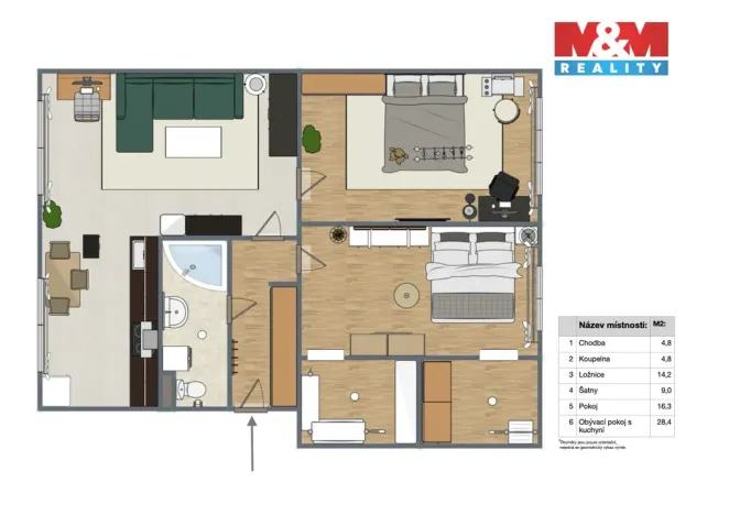 Prodej bytu 3+1, Most, Jožky Jabůrkové, 68 m2
