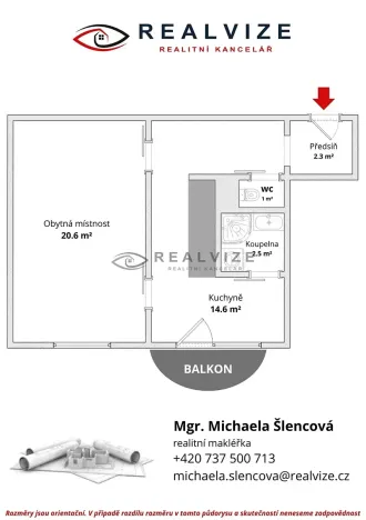 Prodej bytu 1+1, České Budějovice, K. Šafáře, 43 m2