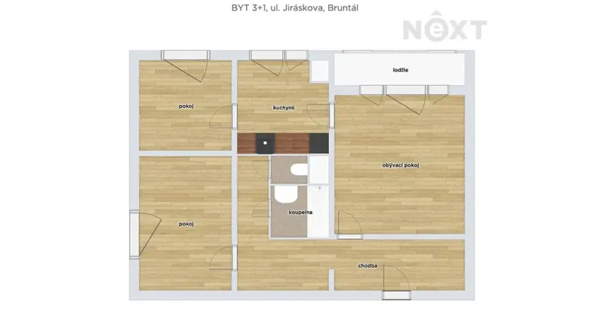 Prodej bytu 3+1, Bruntál, Jiráskova, 70 m2