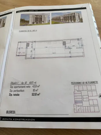 Prodej bytu 1+kk, Rruga Wiena, Golem, Albánie, 37 m2