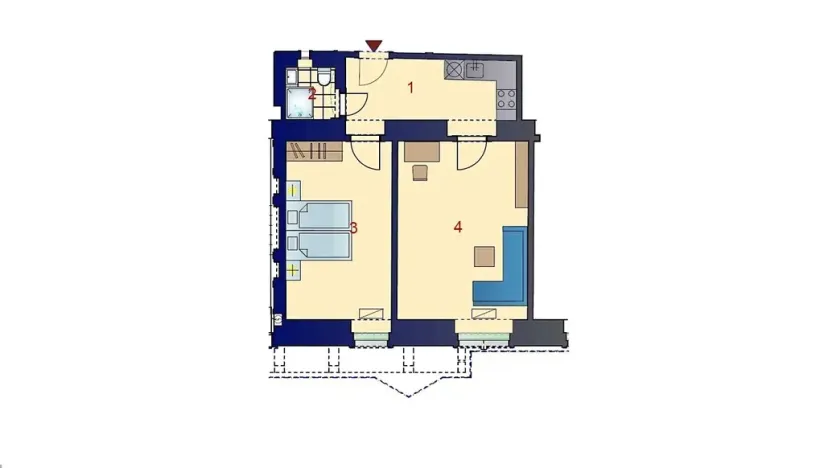 Pronájem bytu 2+kk, Praha - Vinohrady, Mánesova, 52 m2