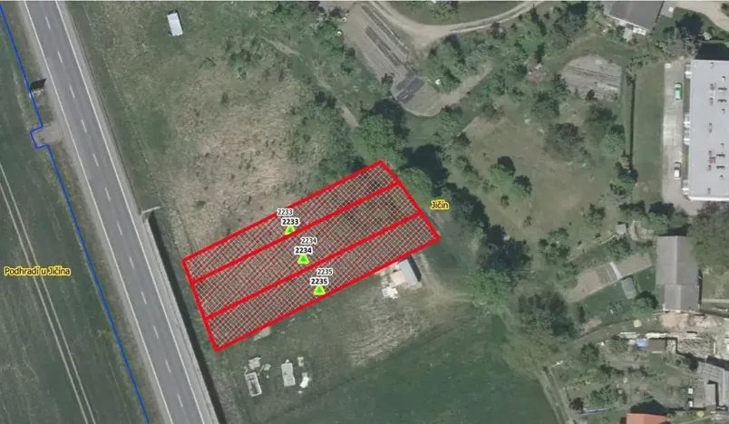 Prodej zahrady, Jičín, 1308 m2