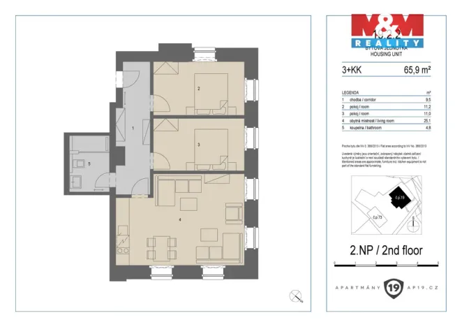 Prodej bytu 3+kk, Merklín - Pstruží, 62 m2